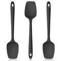 Lilybeam 600ºF Heat Resistant Silicone Spoon Spatula Set of 3, Black